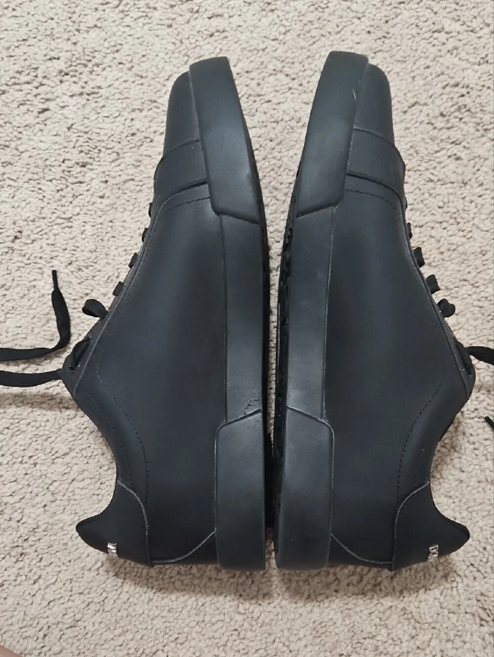 Dolce & Gabbana Black Lace-Up Sneakers with White Logo Patch